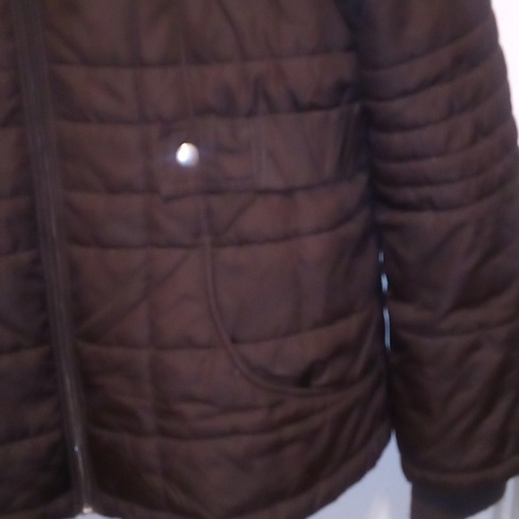 Faded Glory Hershey Brown Quilted Winter Hooded Jacket - Size XL (16-18) - Picture 3 of 15